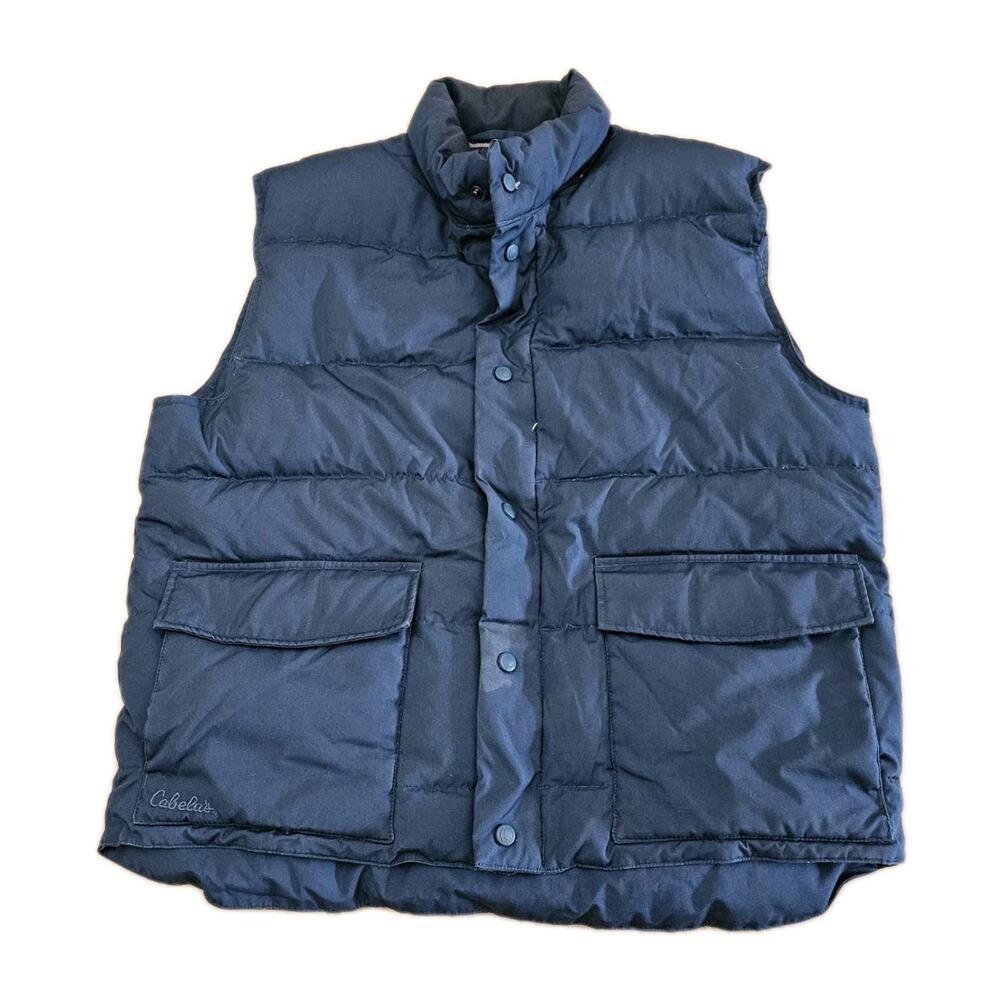 Cabelas Premier Northern Goose down Vest Mens Size Large Fleece Lined